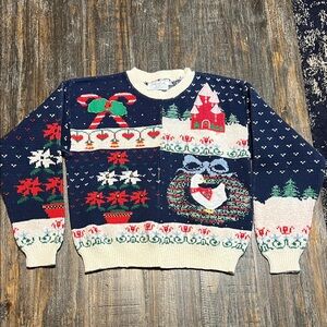 Vintage Holiday Cheer Crewneck Sweater - Multicolor
